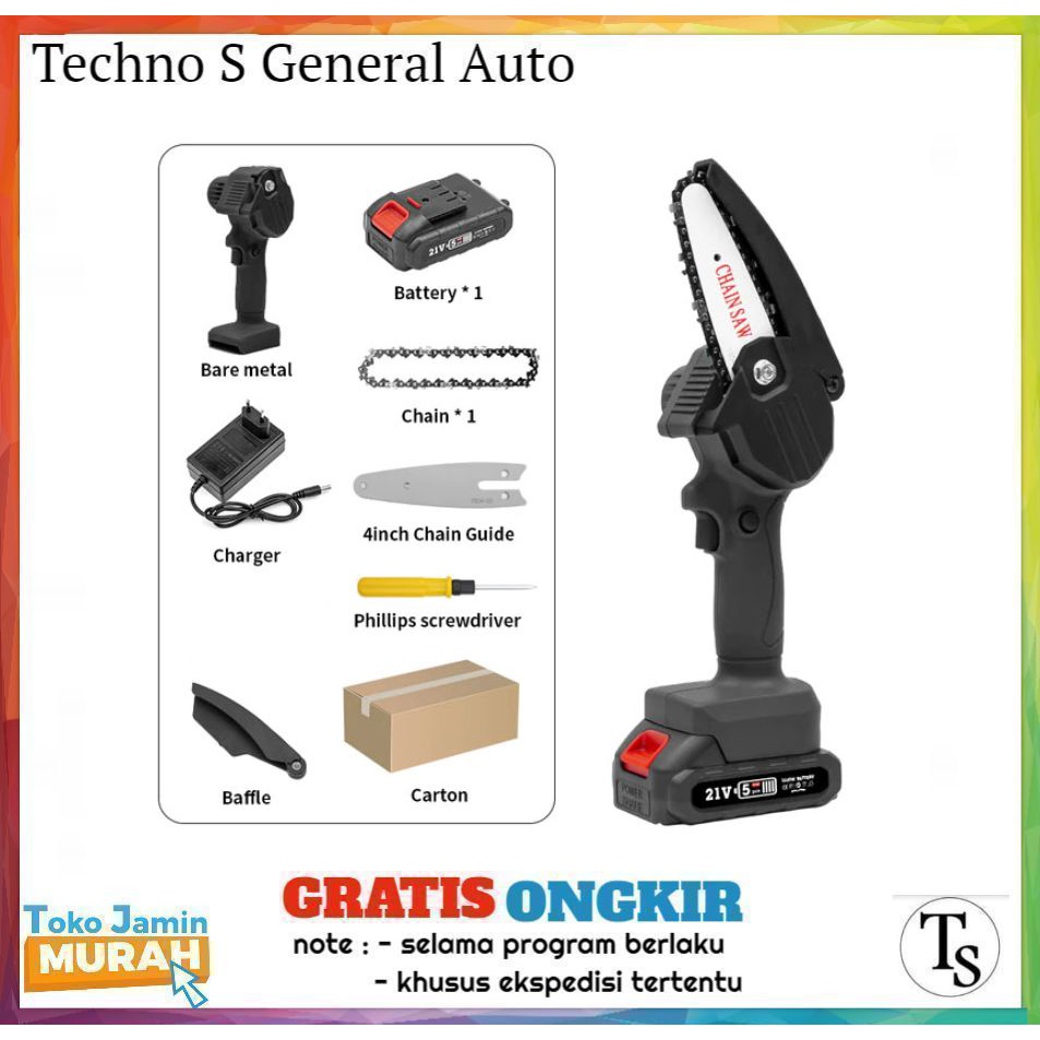 Gergaji kayu mesin / gergaji chain saw cordless / gergaji portable / gergaji listrik