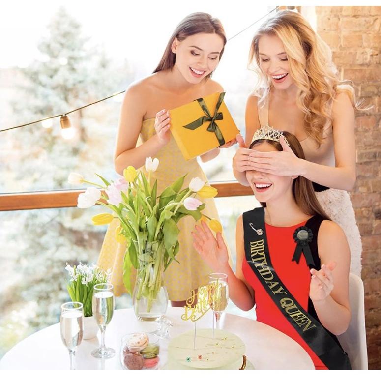 BELANJA MURMER 2in1 Selempang happy birthday / selempang bridesmaid/ fashion birthday party mahkota 