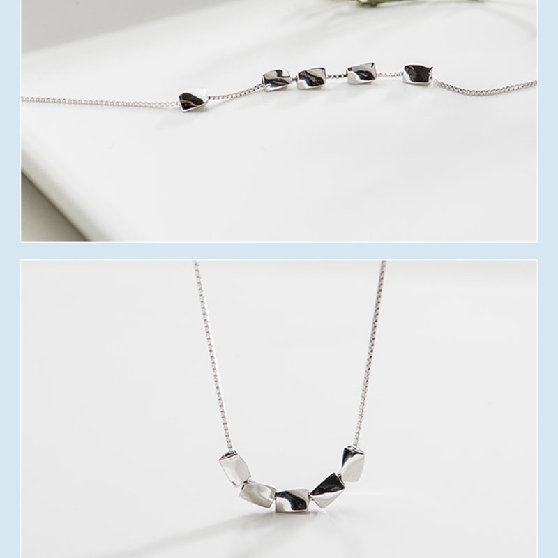 Sangat indah Kalung Silver Necklace Lucky Beads Clavicle Chain Necklaces&lt;Unk&gt; Wanita Gadis Aksesoris Perhiasan Permen