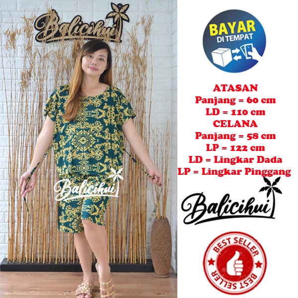 Balicihui Setelan Pendek Bali Piyama Tidur Bali Pakaian Santai Baju Tidur Bali Adem Nyaman