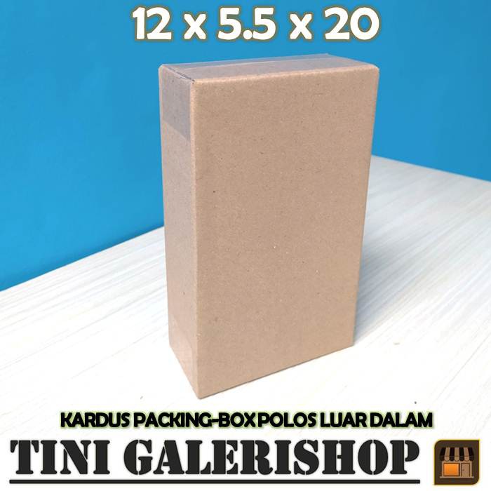 

Kardus Packing Karton Box Uk.12x5.5x20 cm Polos Luar Dalam