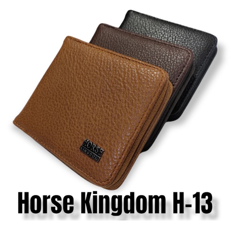 Dompet Kulit Pria Horse Kingdom H-13 || Dompet Lipat Seleting Pria Wanita Kulit PU import