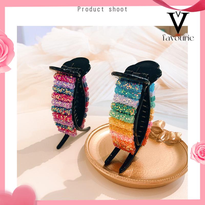 [COD]Back Head Grab Clip Cute Girl Rainbow Hair Accessories-FA