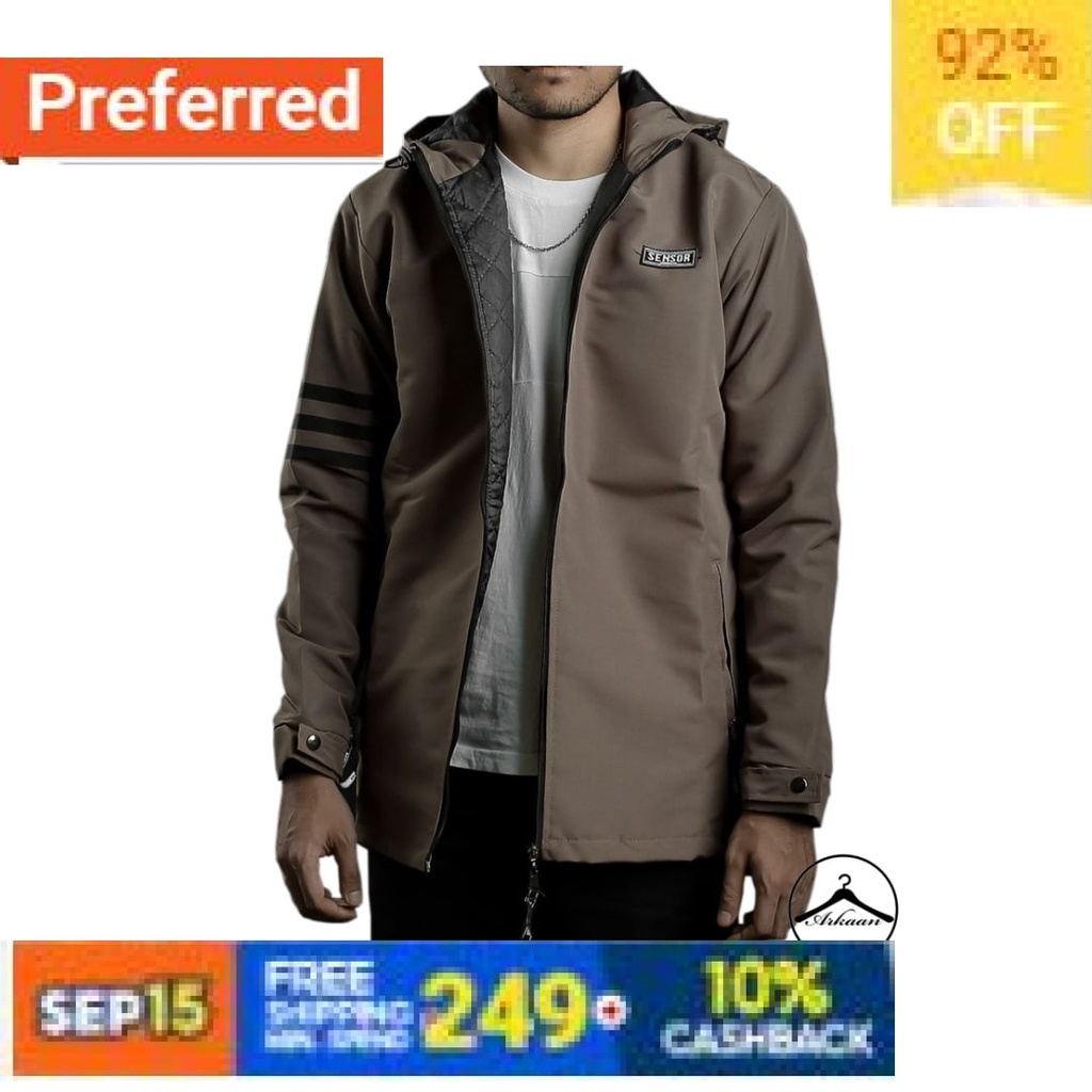 AKN Jaket Pria Anti Air / Jaket Hoodie Outdoor Pria / Jaket Hoodie Taslan List Origina Distro