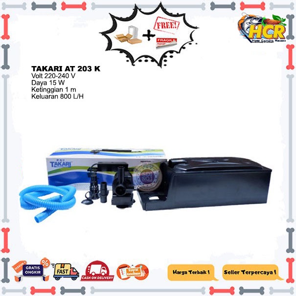 Aquarium ikan hias top filter atas TAKARI AT 203 K