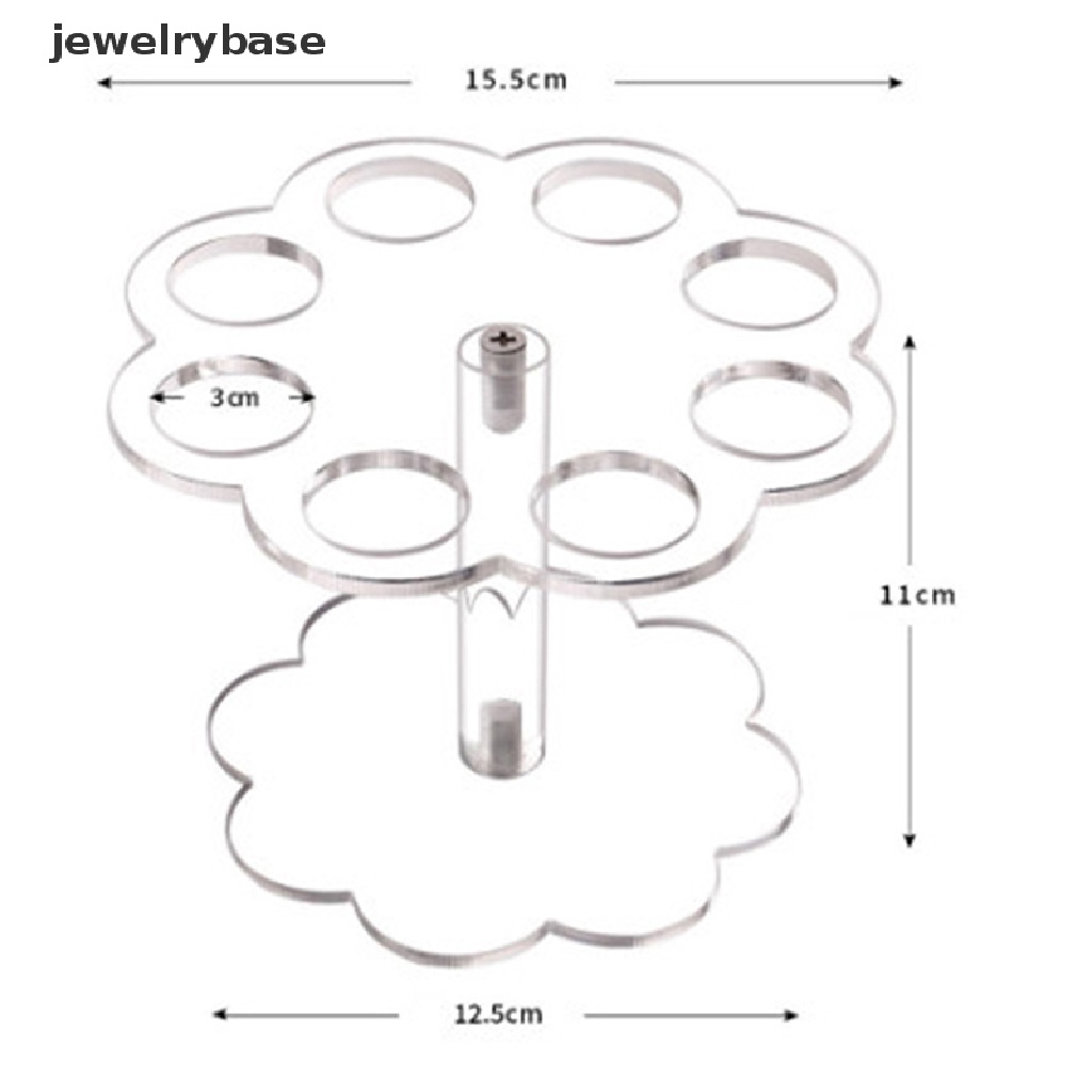 1pc Stand Holder Cone Es Krim 8 Lubang Bahan Akrilik Transparan