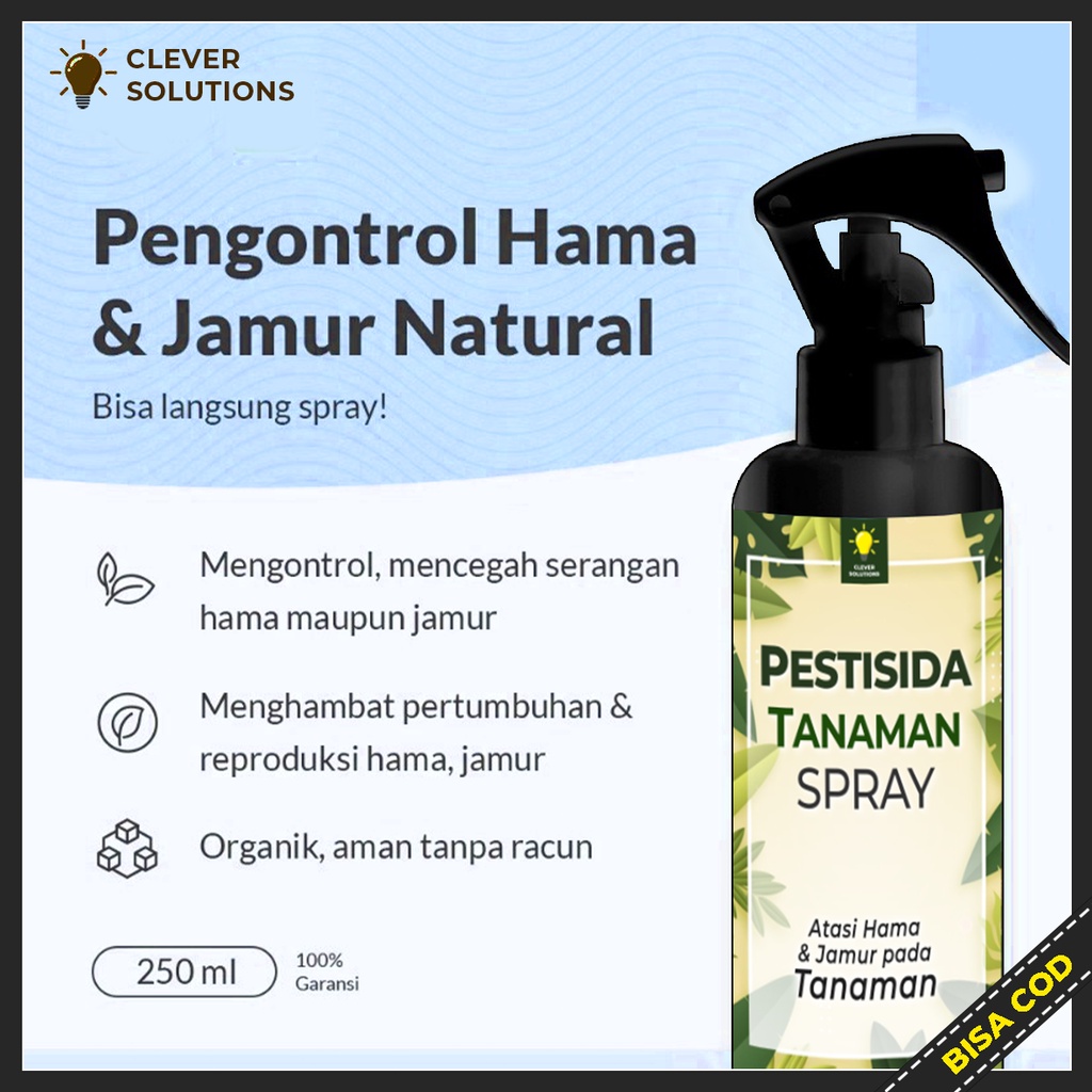 Pestisida Organik 250 ML Mencegah Hama Putih Tanaman Hias Anti Hama dan Jamur (Spray Pestisida Tanaman Hias) by Clever Solutions Petani Daun Albero desthin obat hama tanaman ulat, kutu putih, jamur, hama daun