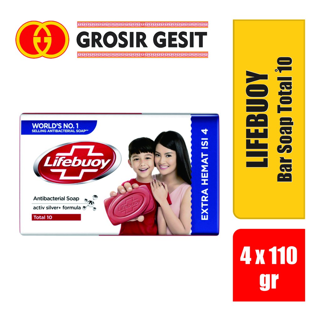 Lifebuoy Sabun Batang Total 10 Isi 4 @110gr