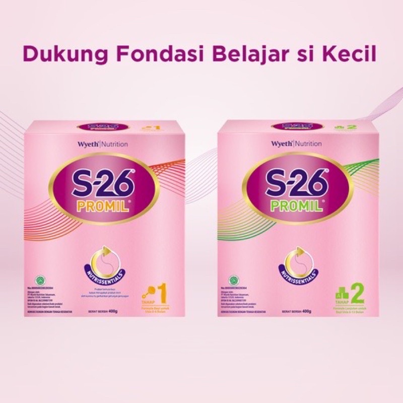 Jual S26 Promil Tahap 1 & 2 400gr Box Kotak | S-26 Reguler Pink | Susu ...