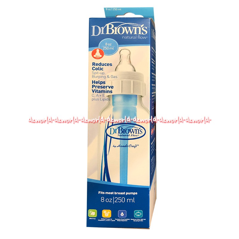 Dr Brown's 250ml Reduce Colic Spit-Up Burping &amp; Gas Milk Bottle 8oz Botol Susu Anak Dr Brown Dokter