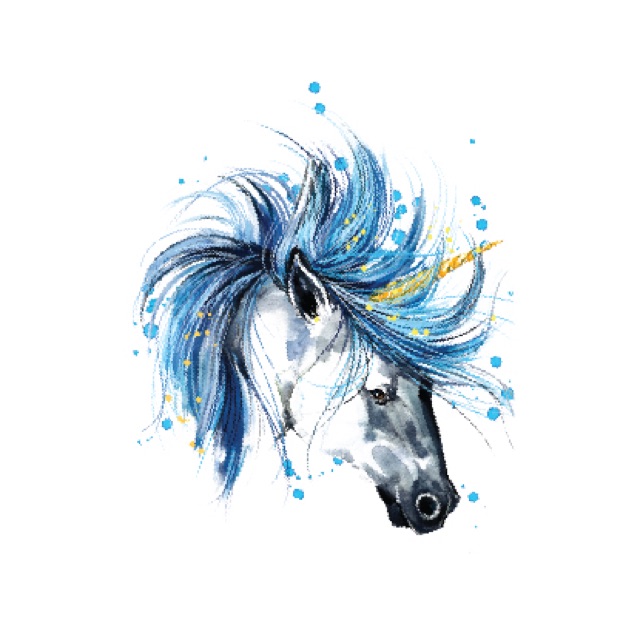 

POTATOO B Blue Unicorn Temporary Tatto Ssticker