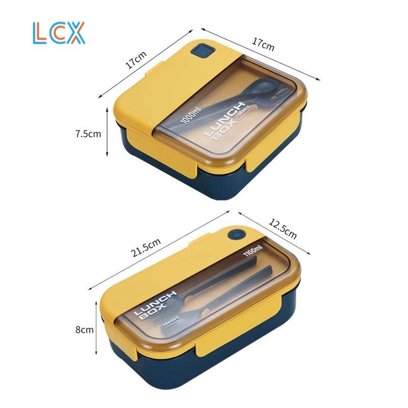 LCX Jerami Kotak Bekal Single-Layer Lunch Box kotak Makan Kapasitas Tempat Bkal