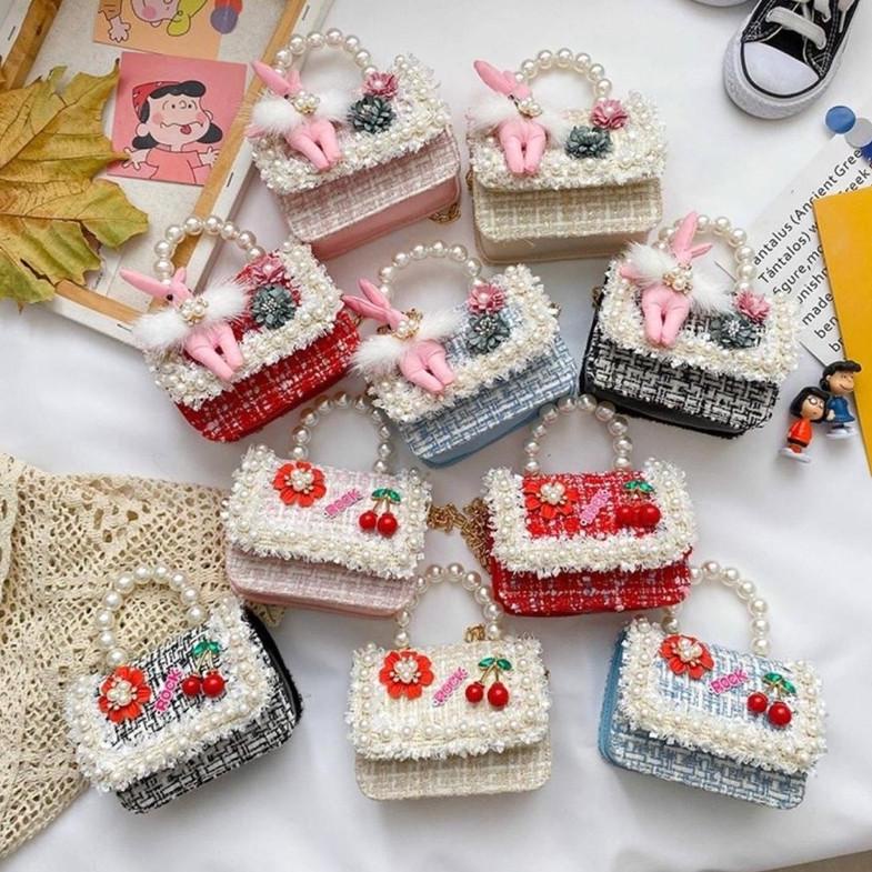[ART. 134329] Tas Selendang MINI / Tas Selempang Mini / Slingbag Anak Perempuan Gagang Mutiara Impor