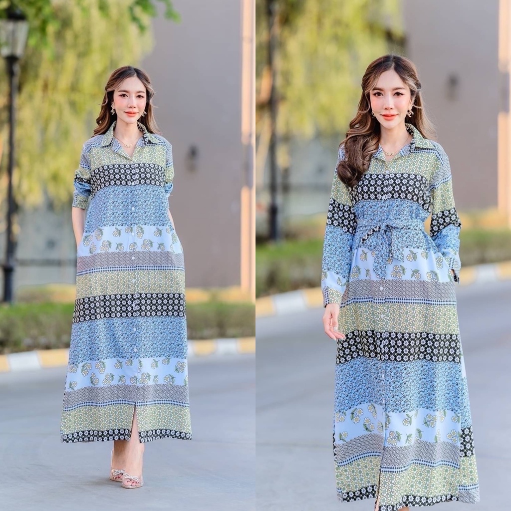 Long Dress Batikk Fashion Wanita Import Bangkok 04