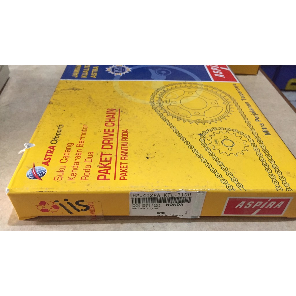 GIRSET GEARSET PAKET PLUS RANTAI HONDA SUPRA FIT NEW / REVO LAMA / KARISMA / SUPRA 125 KTL ASPIRA