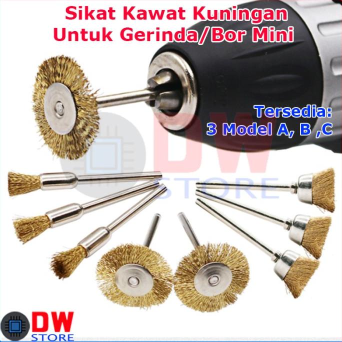 Sikat Kawat Mini Kuningan Grinder Wire Brush Bor Gerinda Mini Drill dw-s22 Segera Beli