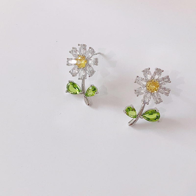 Anting Tusuk Motif Bunga Kuning Lucu Simple Ala Korea Untuk Wanita