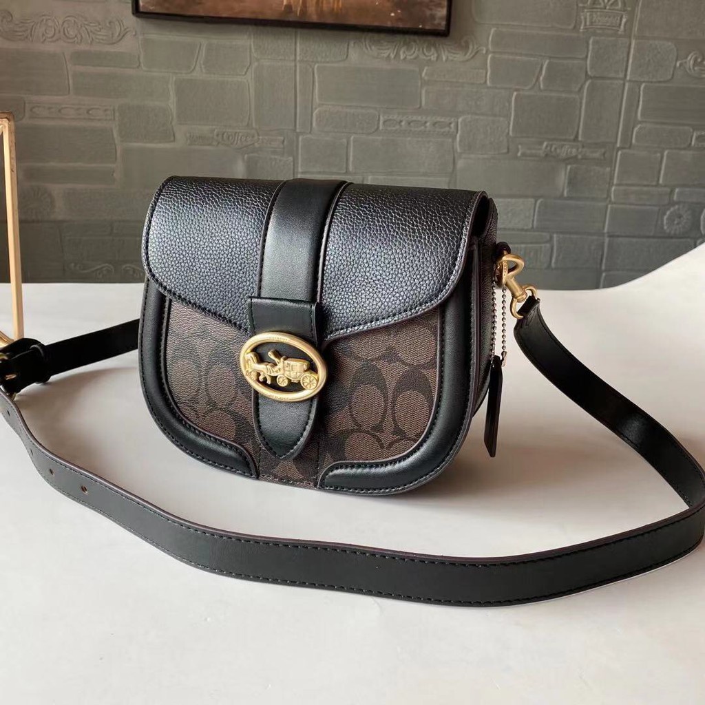 Tas wanita shoulder bag C2806 / C3593 / C3241 Georgie Saddle Bag signature canvas