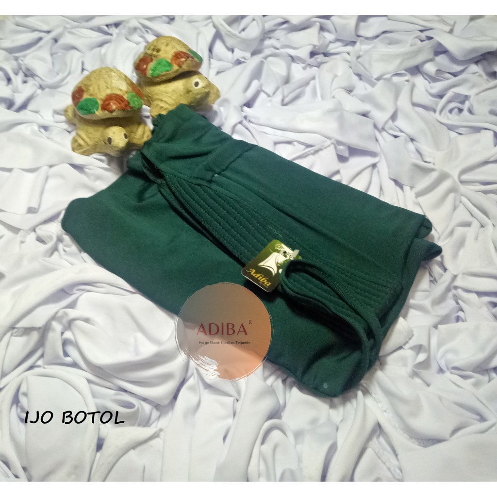 Jilbab Instan Jersey / Jilbab Serut Jersey Adiba / Grosir Kerudung Murah-IJO BOTOL