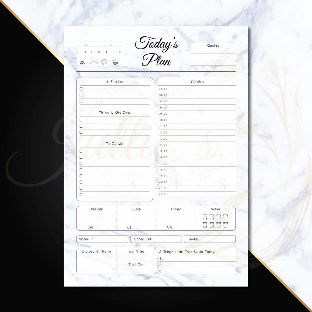 

MEMOPAD PLANNER (30 sheets) Marble / Daily Planner / Bullet Journal