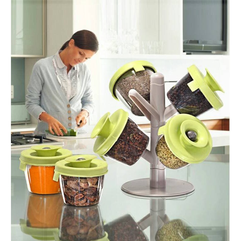 

Pop Up Spice Rack Tempat Bumbu Wadah Bumbu Dapur Simpan Praktis Unik