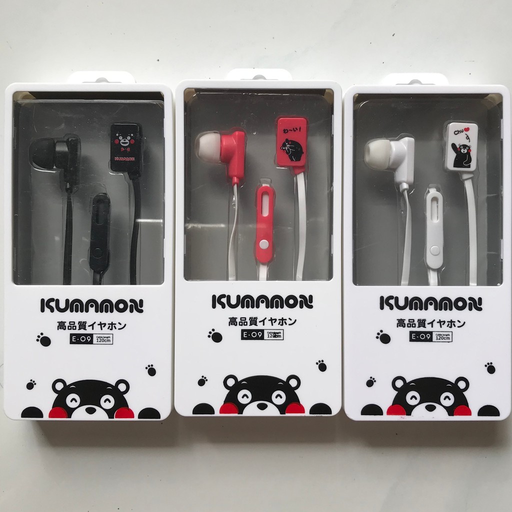 [E-09] Headset Earphone Karakter KUMAMON / Earphone Headset Anime KUMAMON Lucu / KUMAMON Merchandise