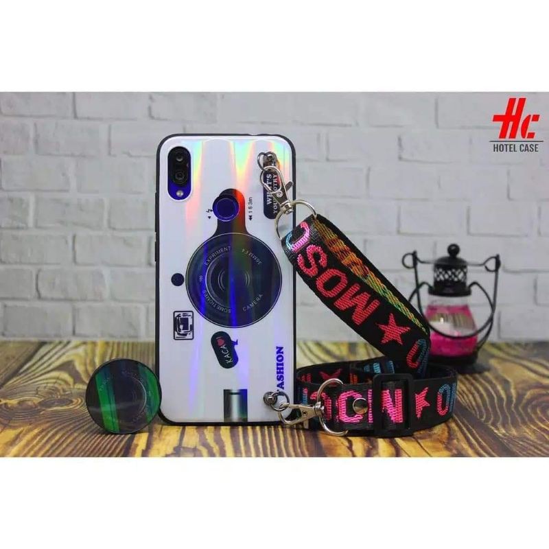 SOFTCASE KAMERA REDMI 8A POP SOCKET TALI GANTUNGAN