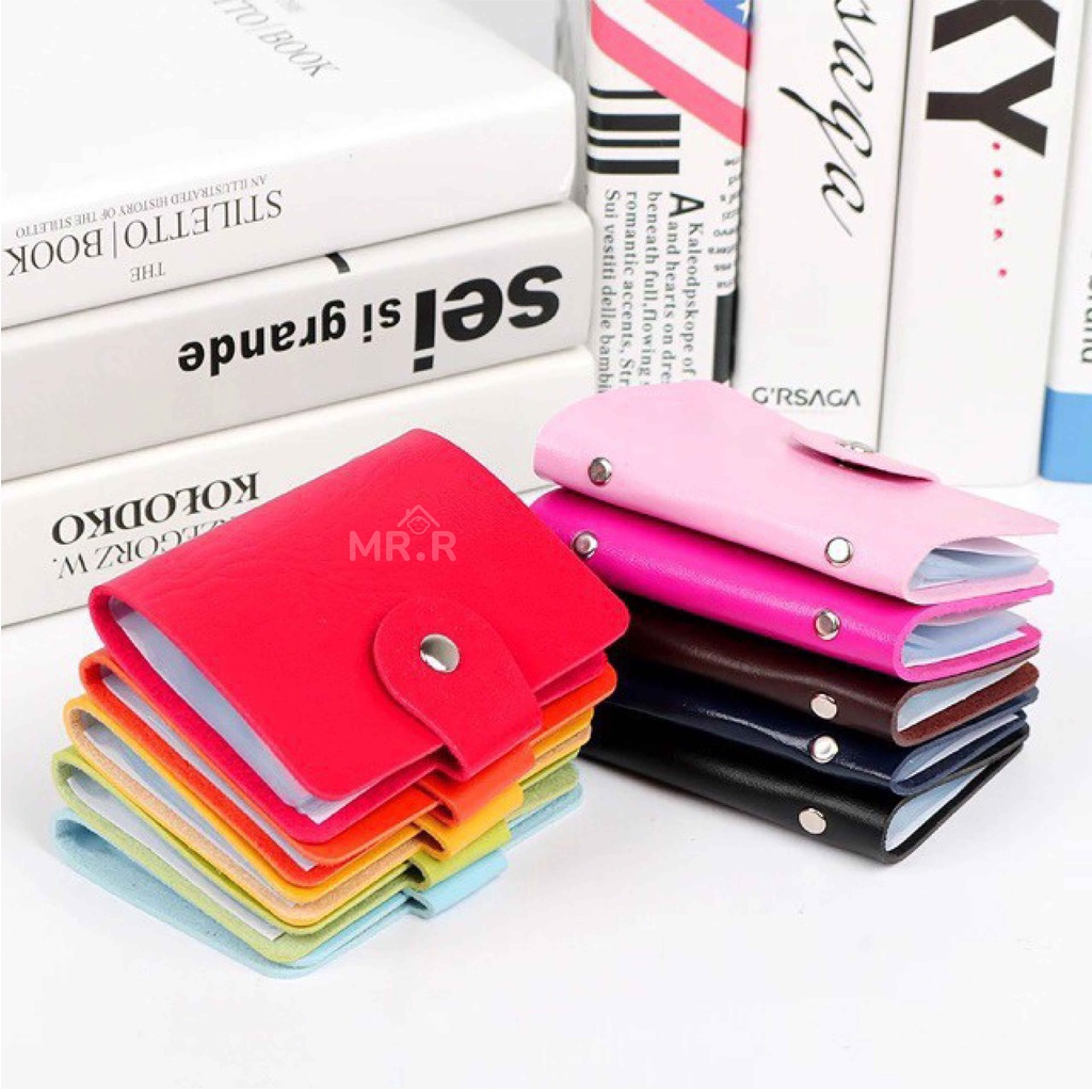 Dompet Kartu ATM Dompet Kartu Wanita Pria Dompet Kartu Kulit Import Isi 24 Card Holder Organizer