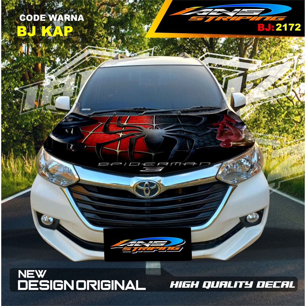 STICKER DECAL KAP DEPAN MOBIL AVANZA / VARISAI KAP CUP DEPAN MOBIL XENIA / STIKER DECAL KAP DEPAN SPIDERMAN / STIKER MOBIL