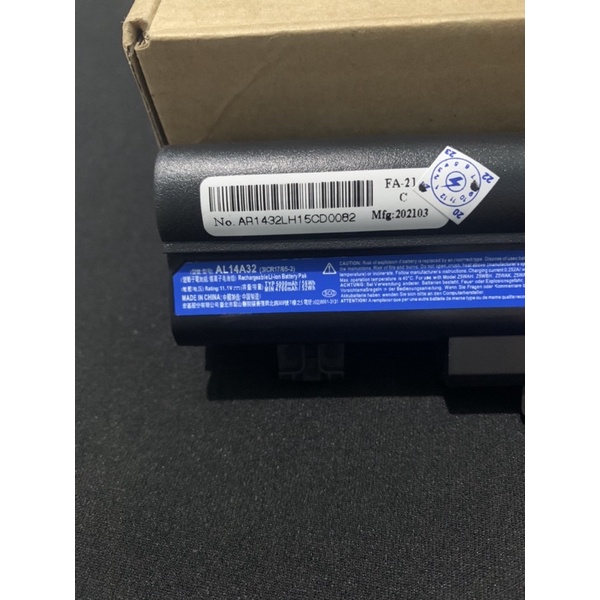 Baterai Laptop Acer Aspire ORI E14 E15 E5-411 E5-421 E5-431 E5-471 E5-471G E5-521 E5-571 511 AL14A32 - FAT