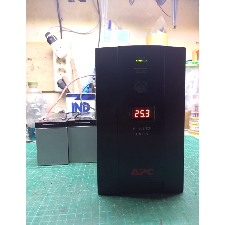 UPS APC1400VA/700WATT 24Volt Modif Aki External ( 7ah - 100ah ) Dan Fan Pendingin