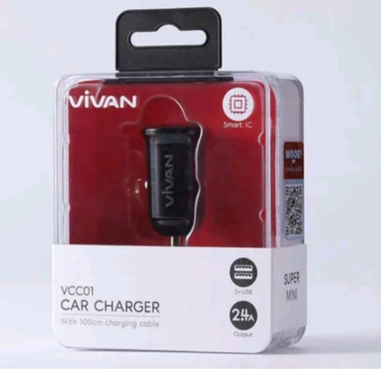 SAVER VIVAN VCC01 CHARGER MOBIL 2.4A 2 USB