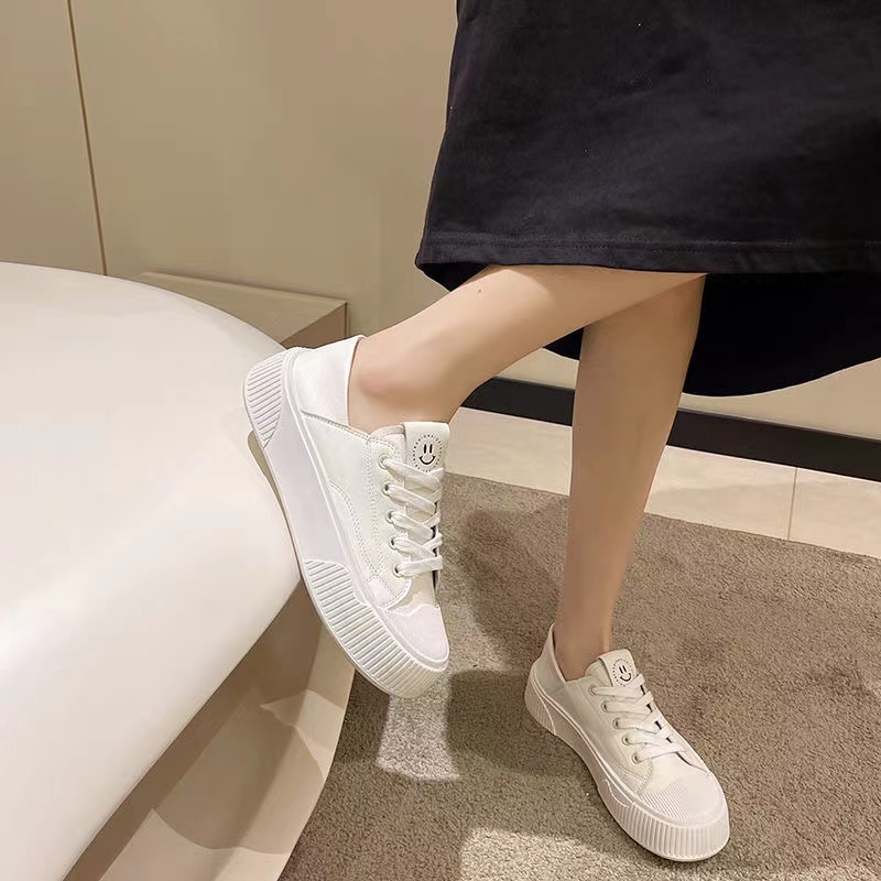 Sepatu Cewek Kanvas Tali Pelajar Viral Sepatu Wanita Canvas Casual Modis Korea Style Terbaru Kekinian