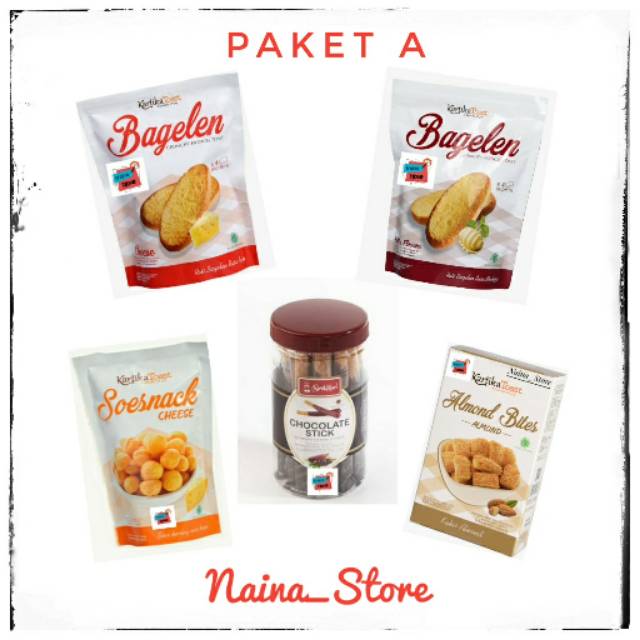 PAKET A PAKET KUE KERING KARTIKA SARI BANDUNG (CHOCO STICK,BAGELEN,SOES KEJU)- CEMILAN KEKINIAN