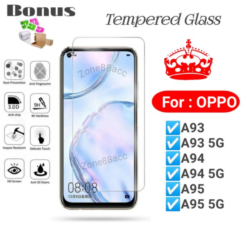 Antigores Tempered Glass Screen Guard protector Oppo A93 A94 A95 5G TG Bening Antiblue Spy Blue light Full Garskin Lensa Lens Pelindung Layar 9D