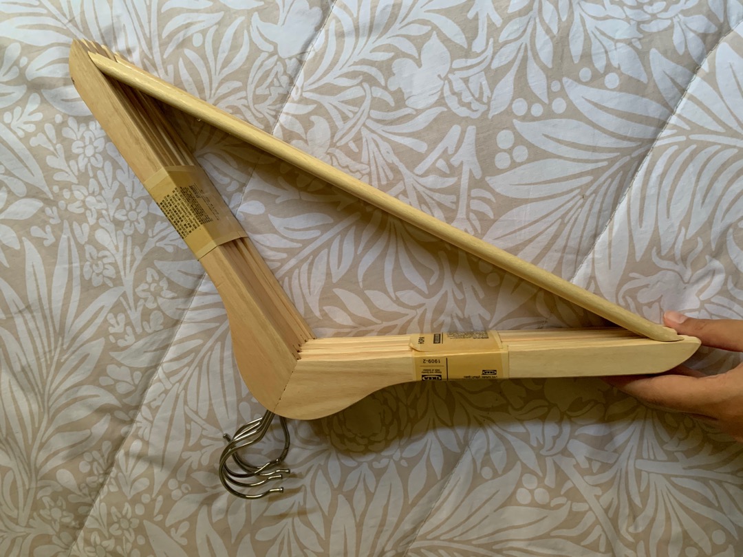 Original Ikea Hopa Gantungan Pakaian Set Isi 5, Kayu Eucalyptus Solid
