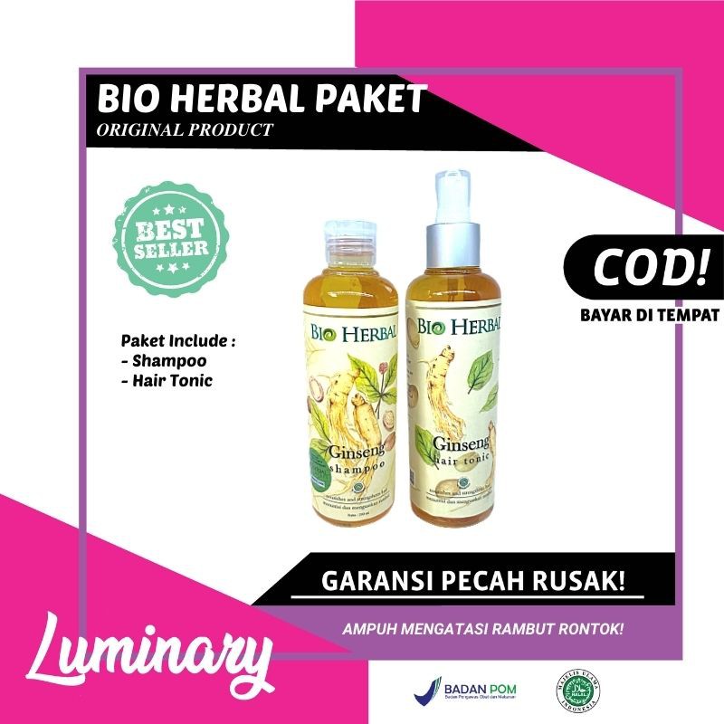 [Paket] Bio Herbal Shampoo Hair Tonic Vitamin Rambut Kering Shampo Sampo Perawatan Rambut Keratin Hair Treatment Original BPOM