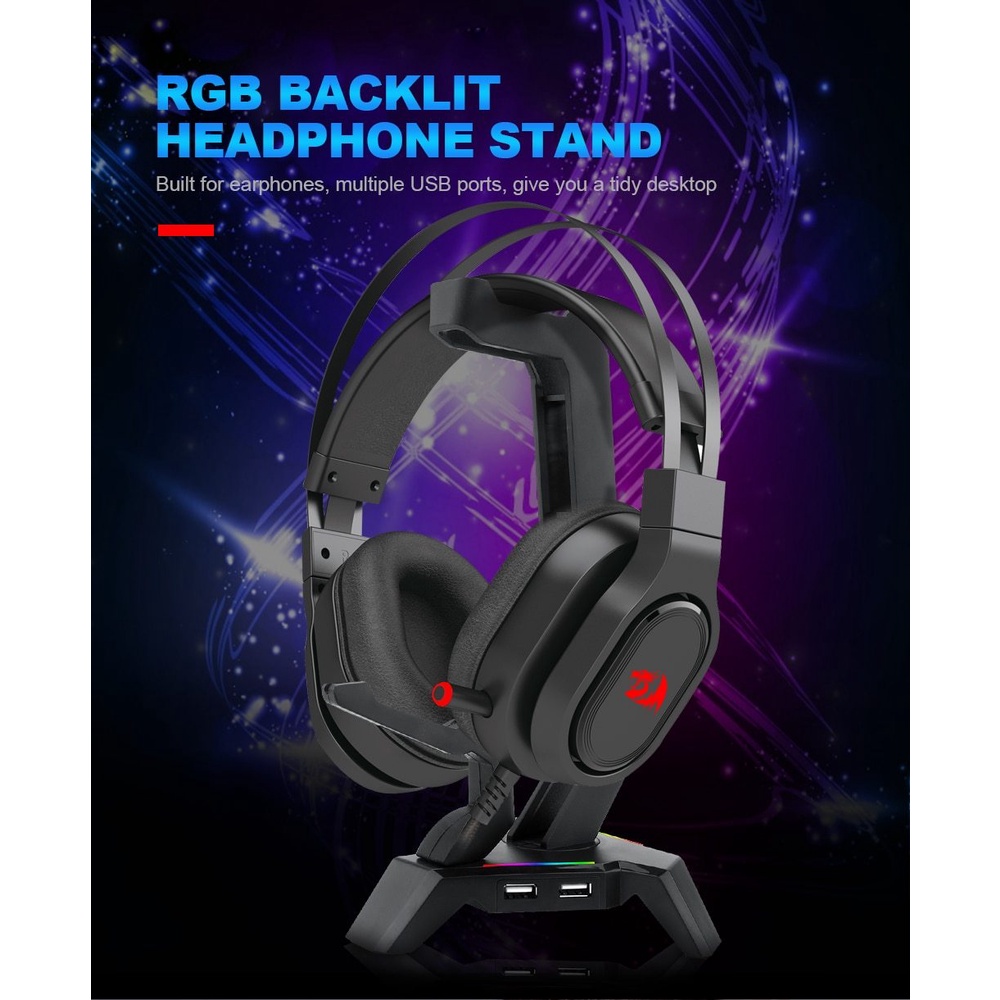 Headphone Stand Headset Stand Redragon RGB SCEPTER ELITE HA311 RGB Headset Stand Headphone Stand With Mouse Bungee