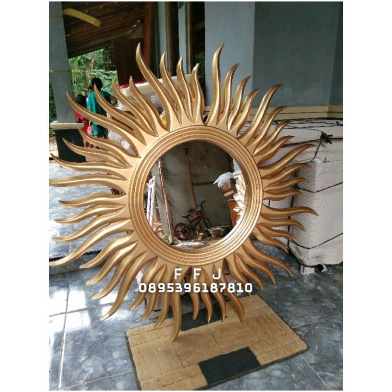 cermin dinding model matahari cermin hias cermin hias jati cermin pajangan