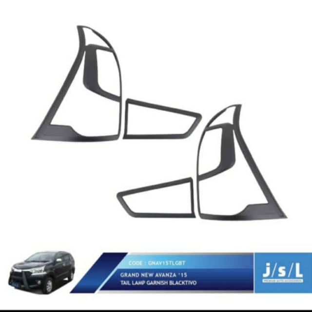 Garnish lampu belakang grand Avanza xenia/ tail lamp garnish chrome Carbon hitam  jsl