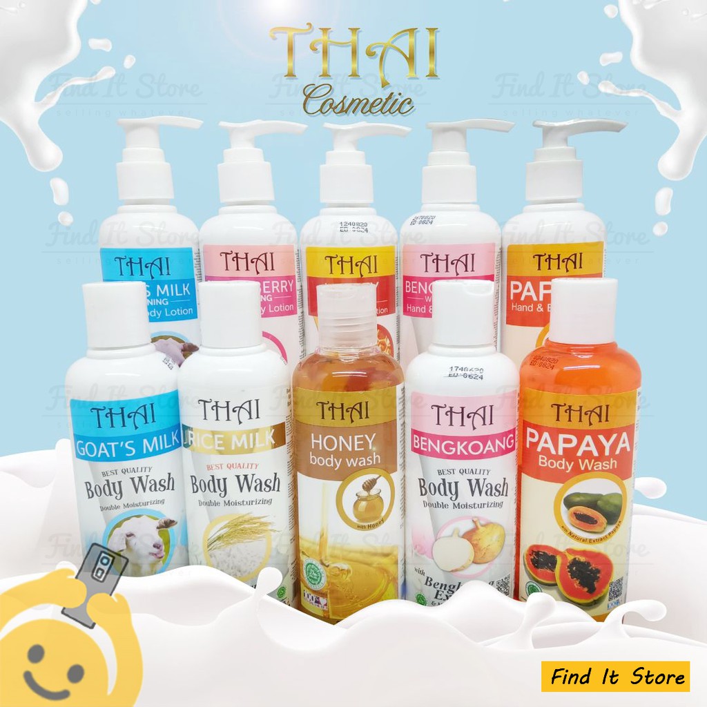 THAI Body Lotion/Body Wash - 250ml &amp; Body Scrub - 200gr All Variant (BPOM)