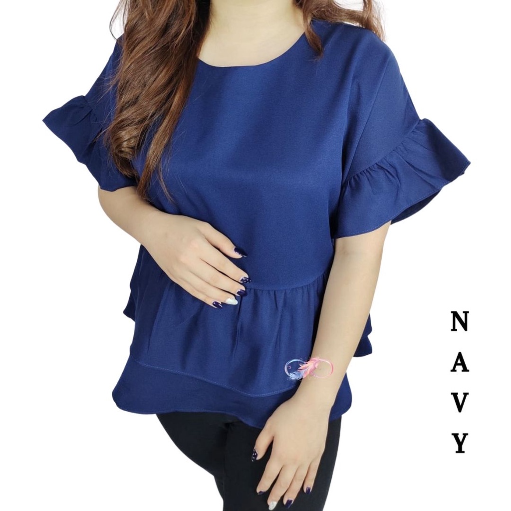 ZA - BLUS LAYER TINGKAT / LENGAN PENDEK WANITA TERMANIS / BAJU KANTOR TERLARIS / FASHION KOREA KEKINIAN]-6