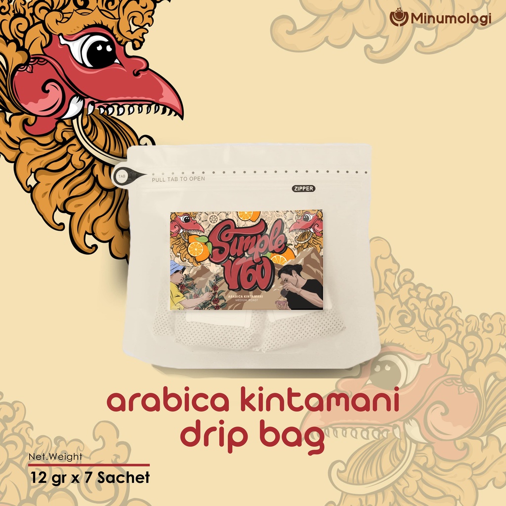 

Simple V60 | Coffee Drip Bag Arabica Kintamani Bali 7 x 12gr | Kopi Drip Bag