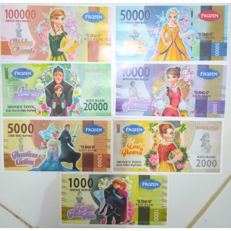 Uang Mainan Karakter Anak Anak Murah Money Toys Mainan Uang Uangan Isi 40 Lembar