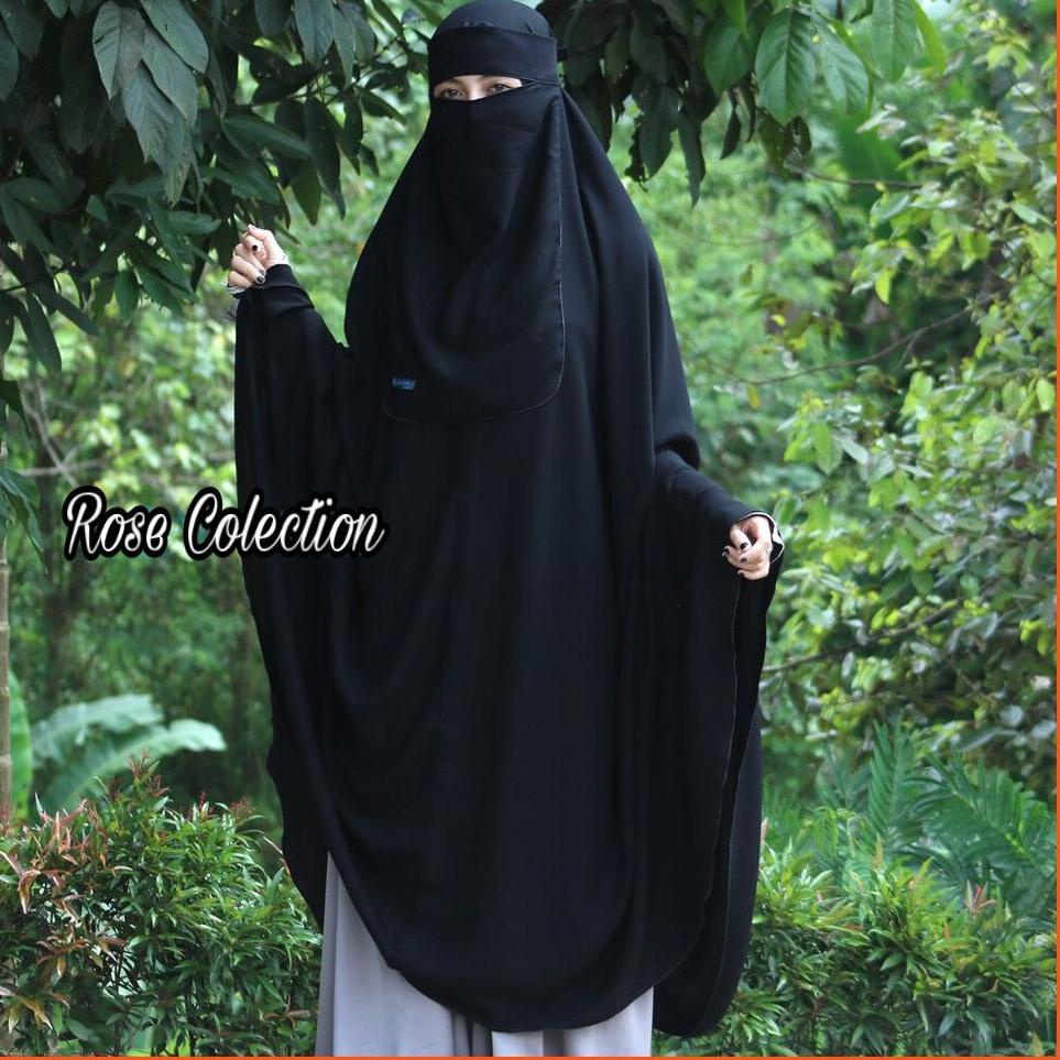 001AWA Alsyahra Exclusive Set Khimar XXXL Syari Haramain Niqab Bandana Non Pet Luxury Wolfis HFD-50