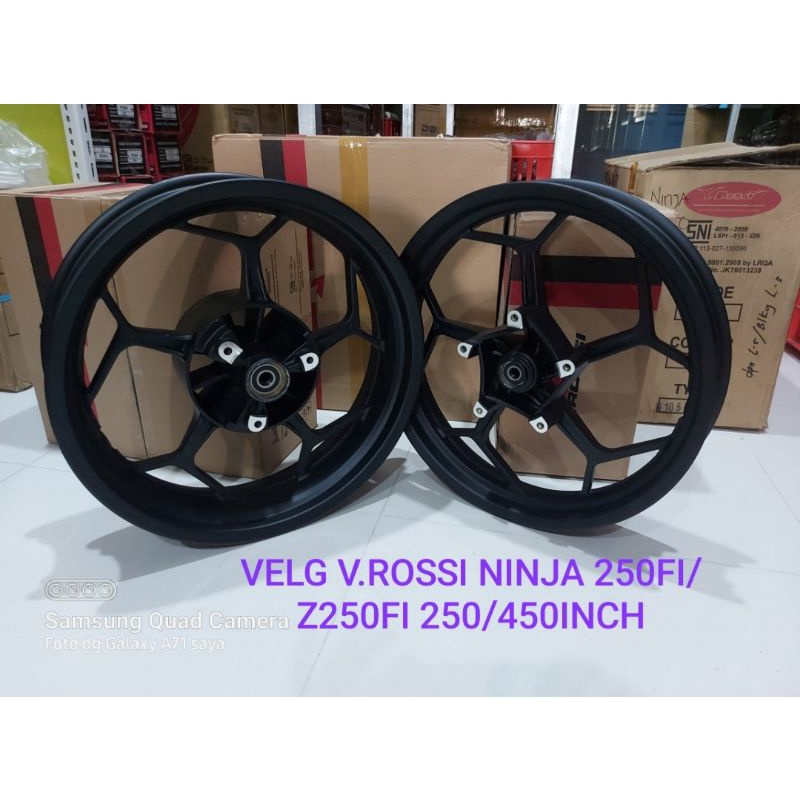 VELG RACING V.ROSSI NINJA 250FI/Z250FI SAMA MEGAPRO TROMOL SIZE 250/450inch