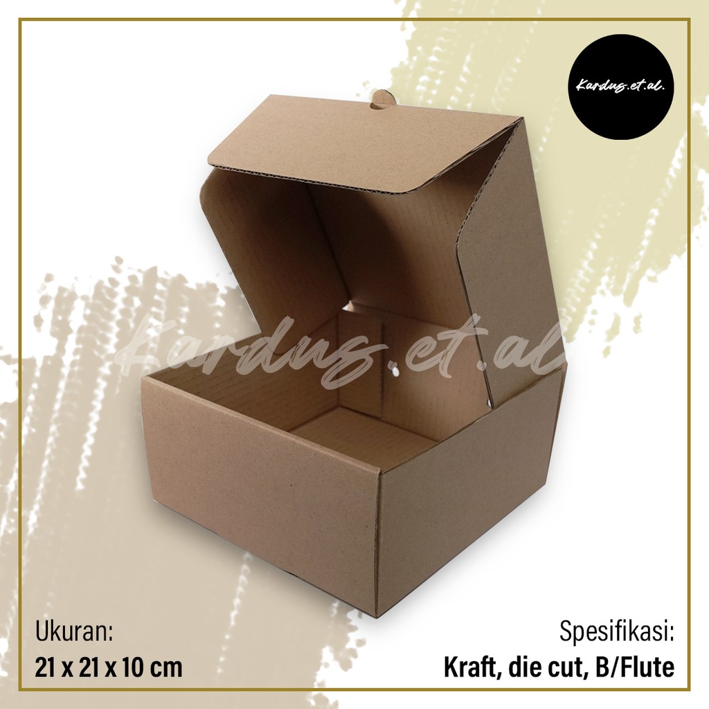 

Kardus Box Karton Serbaguna 21x21x10 cm - Die Cut Corrugated | POLOS, BARU & MURAH