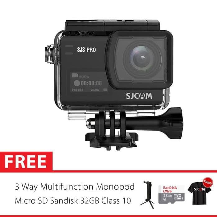 SJCAM SJ8 PRO 4K Touchscreen Action Kamera 3 Way Basic 32GB