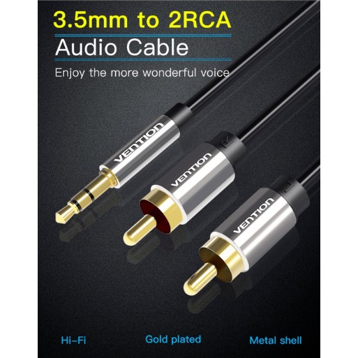 KABEL AUDIO VENTION 1.5M 3.5MM MALE TO 2RCA MALE BCFBG