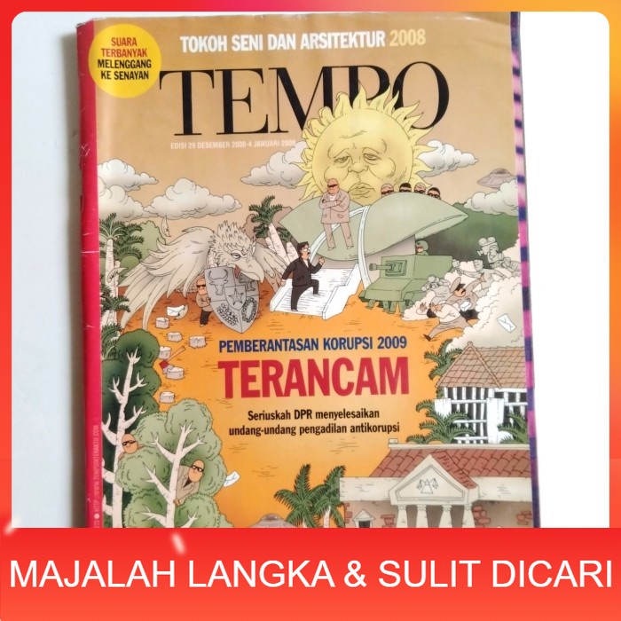 Majalah TEMPO No.29 Jan 2009 Cover PEMBERANTASAN KORUPSI 2009 TERANCAM Langka